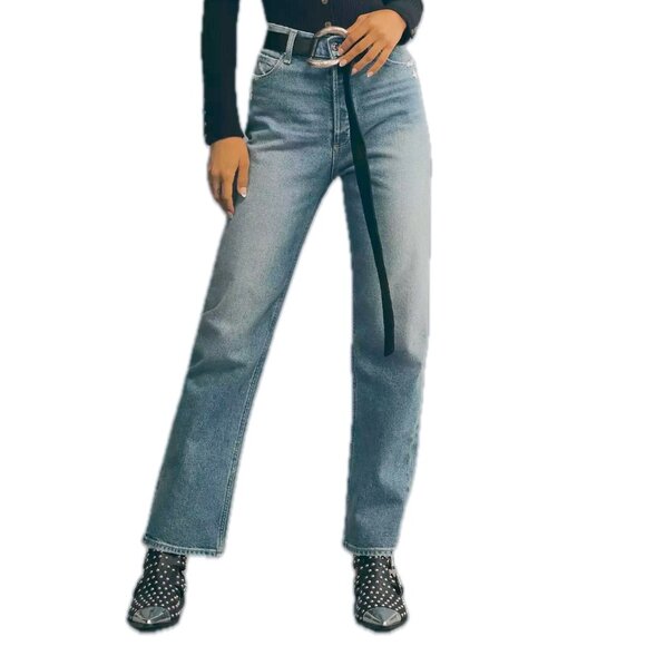 Paige Sawyer Wide Leg High Rise Jean Storybook Distressed Denim Womens Sz 25 NEW - Picture 12 of 12